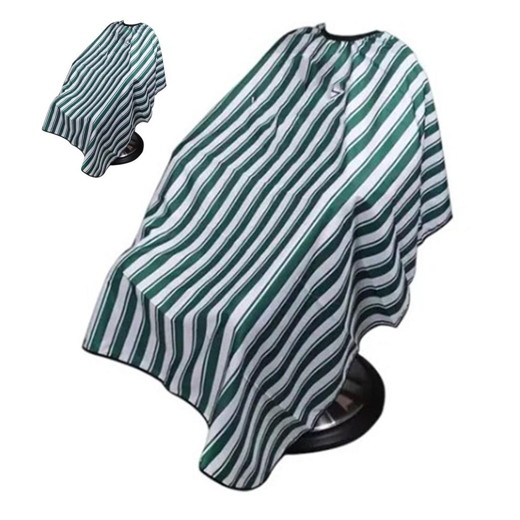 Hair Cutting Cloth Waterproof Green Stripe Printed Cleanable Adjustable Hair Styling Barber Cape