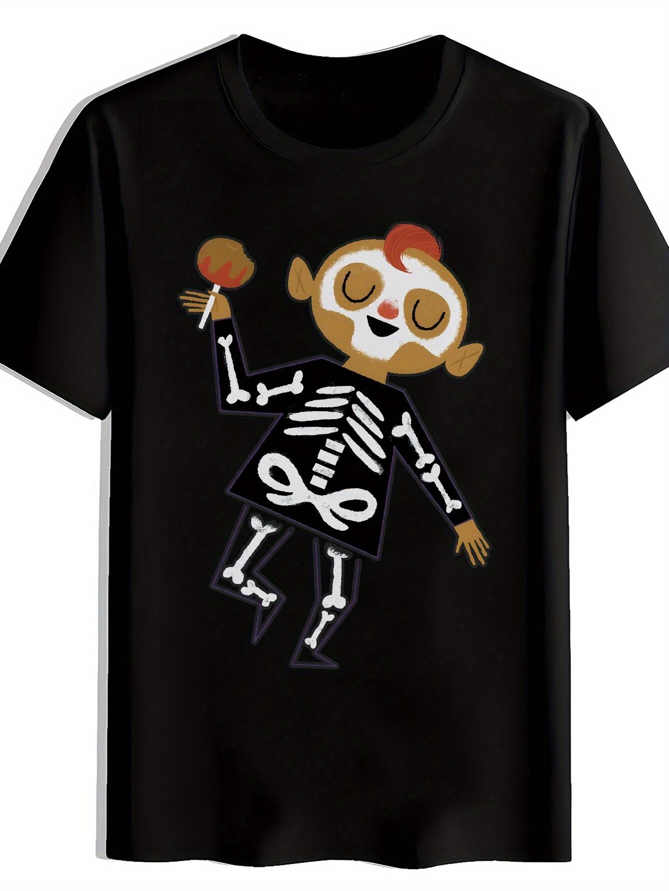 Mexican Day of the Dead Graphic T-shirt - Funny Skeleton with Lollipop XXXL