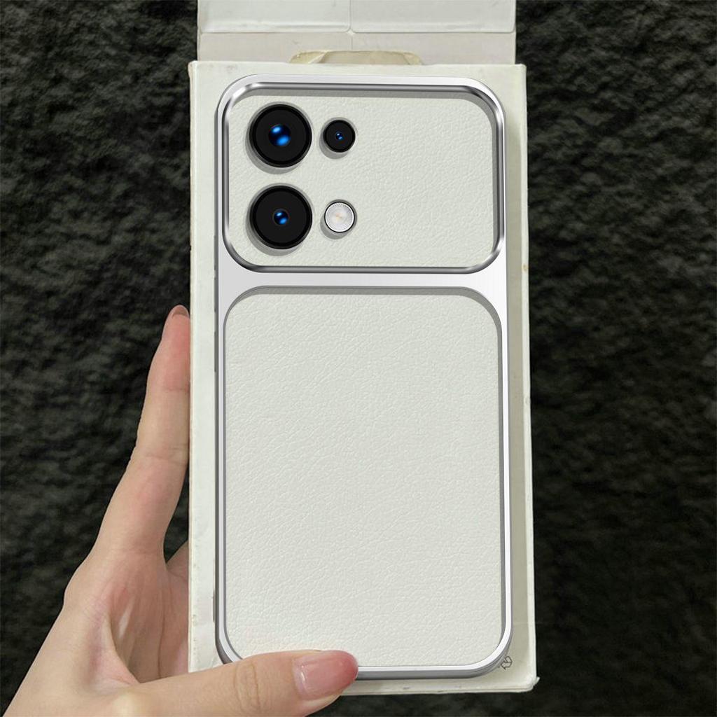 Premium Executive Leather Case for OPPO Reno16 Pro 5G F Large Window Lens Protector Cover
