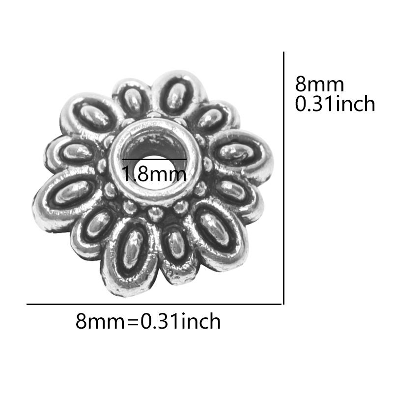 Bouchons de perles en alliage fleurs mélangées pour la fabrication de bijoux Charms Composants pour bijoux DIY Couleur argentée Accessoires vintage faits main