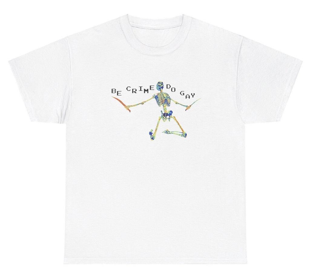 Sei Kriminalität Tu Gay Skelett T-Shirt Lustig Lgbtq Meme Gen Z Beleidigend Verfluchtes T-Shirt