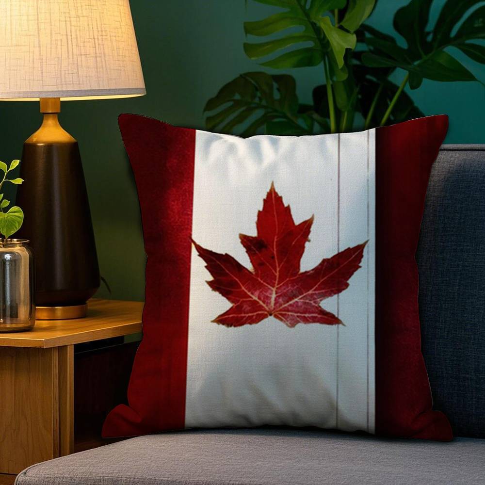 Canada Canadian Flag CA Leaf Pillow Case Plush Fabric Soft Double Sided Print Home Sofa High Quality Cushion Cover Throw