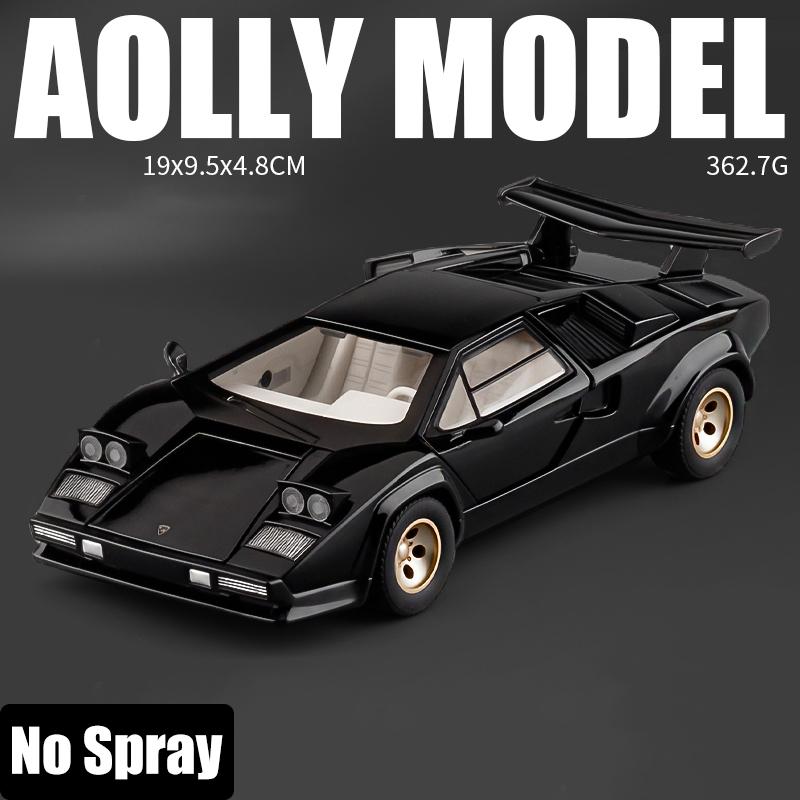 Spray 1:24 Lamborghini Revuelto Countach LP500S Supercar Alloy Metal Diecast Model Car High Simulation Home Trendy Ornaments Toy