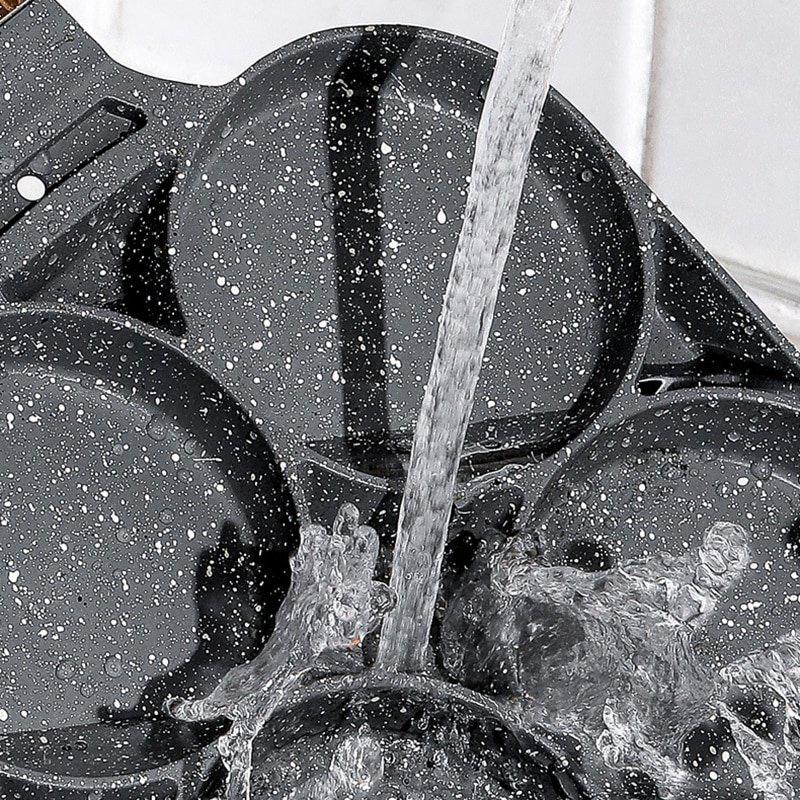 Nonstick Pan With Four Holes Flat Bottom Suitable For Home Cooking