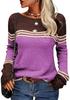 2025 European American Striped Color Block Knit Sweater: Autumn/Winter Women's Fashion Pullover