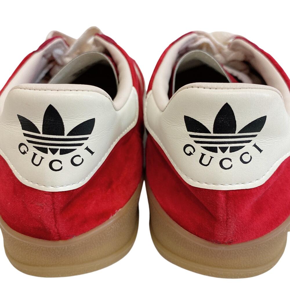 GUCCI Sneakers Velour Suede suede GAZELLE sneakers Red suede Used