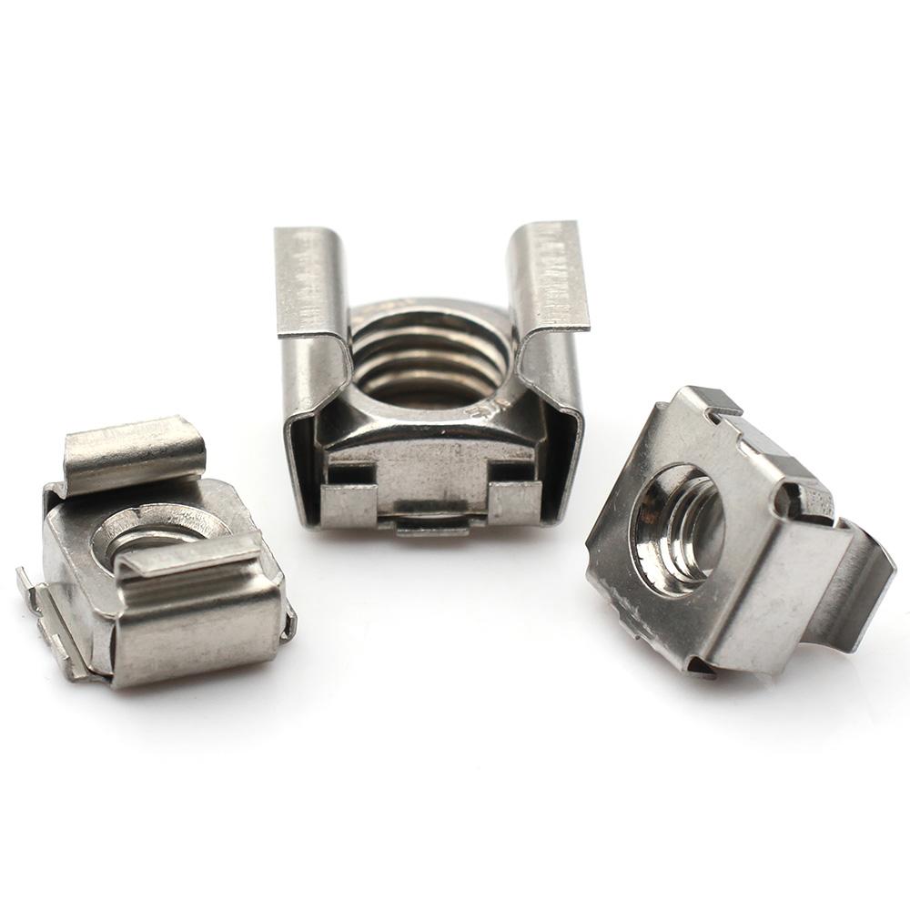 2-10pcs 304 Stainless Steel Zinc Plated Nickel Cage Clip Nuts Square Sheet Metal M4 M5 M6 M8 M10 M12 Cabinet Floating Clip Nut