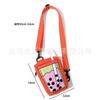 New dopamine style cute bubble tea pattern creative canvas change bag crossbody mobile phone bag small backpack