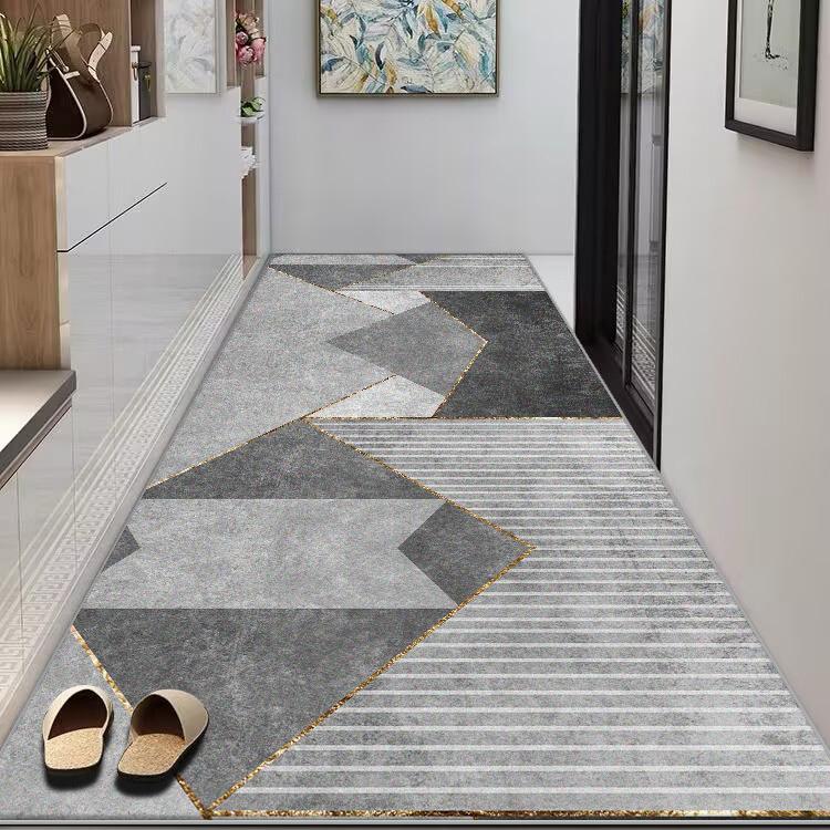 Nordische Geometrie Lange Flurteppiche für den Flur Waschbarer Teppichläufer Wohnzimmer Langer Läufer Bodenmatten Heimdekoration