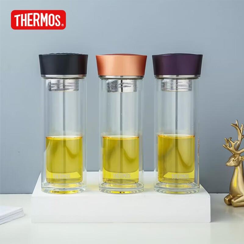 THERMOS Double-Wall Glass Tea Infuser Tumbler