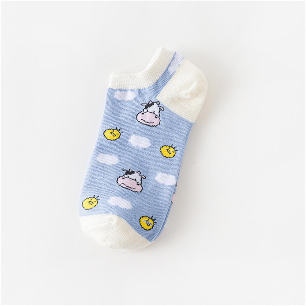 INS Lustige Cartoon Eier Socken Niedliche Mädchen Glückliche Tiere Früchte Lebensmittel Kurze Socken Omelett Erdbeere Ananas Regenbogenstreifen