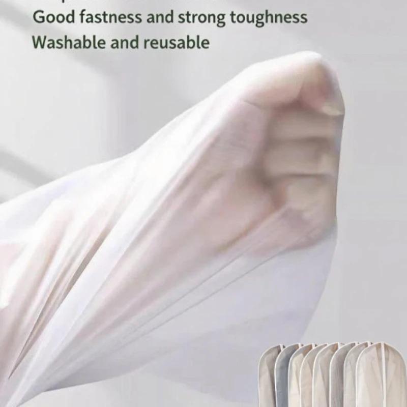 Clothes Hanging Dust Cover Wedding Dress Cover Suit Coat Storage Bag Transparent Fully Enclosed Clothes Covers with Zippe