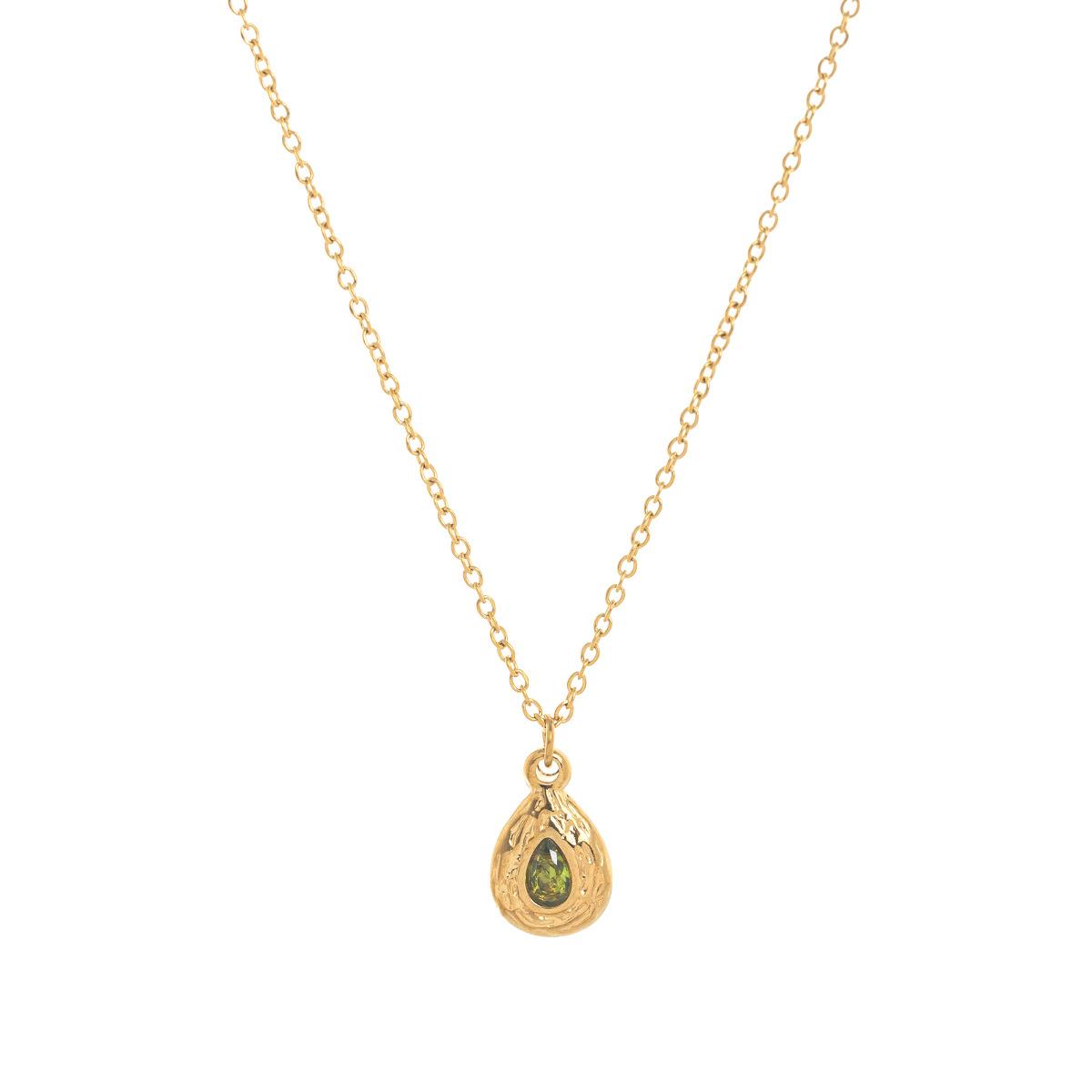 Titanium Steel Color Retaining December Birthstone Birthstone Irregular Pendant Necklace Round Coin Necklace