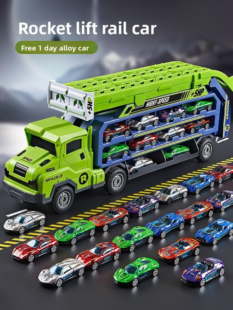 Dinosaur Rocket Orbiter Vehicles Alloy Car Toy Set For Kids Learning And Play