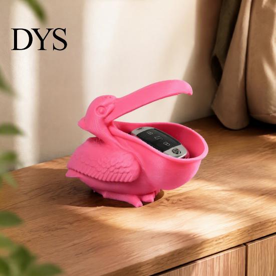 Cute Bird Trinket Tray Pelican Desktop Storage Organizer, Decorative Animal Figurine Container, Eco-friendly Small Item Container PLA Unique