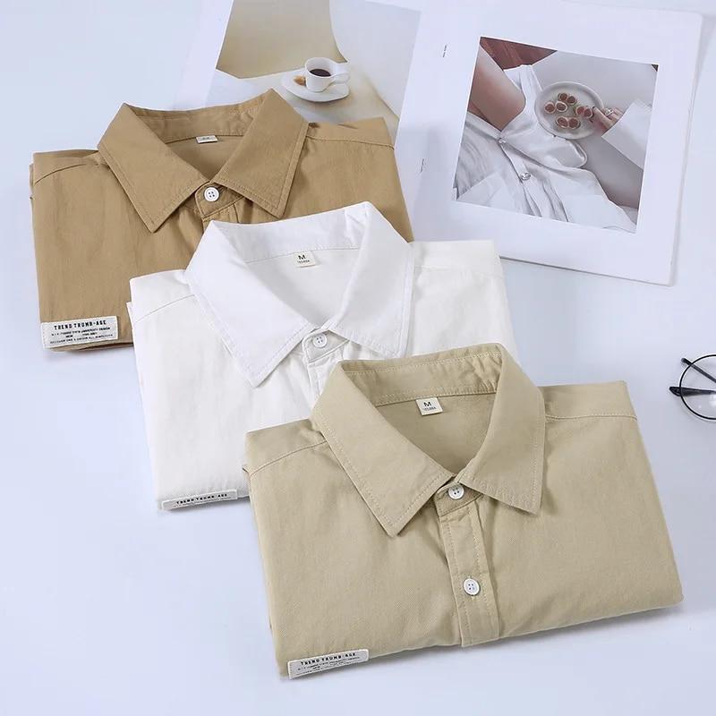 Spring Autumn New Arrival Men Shirt Daily Casual Pure Cotton Long Sleeve Shirts Korean Pocket Sttiching Shirt Youth Popular Tops 3XL