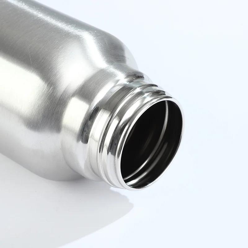 1000 ml Sportowa Butelka na Wodę ze Stali Nierdzewnej Jednowarstwowy Wytrzymały Kubek na Wodę Metalowa Butelka Naczynia Turystyczne Sportowe Siłownia