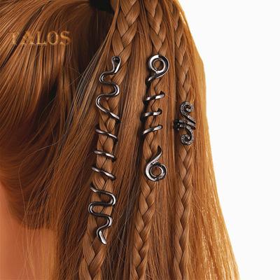 6/28 Stuks/Set Haaraccessoires Set Vrouwen Legering Vlechtkralen Clips Makkelijk te Gebruiken Haaraccessoires Piraat Cosplay Halecht Tools
