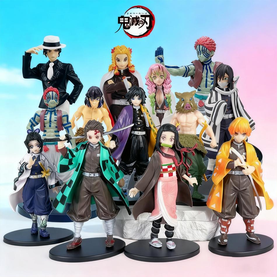 Anime Demon Slayer Kimetsu no Yaiba Figurka 15cm Nezuko Tanjirou Mitsuri Shinobu Zenitsu Kyoujurou Model Figurki Akcji Zabawka Prezenty
