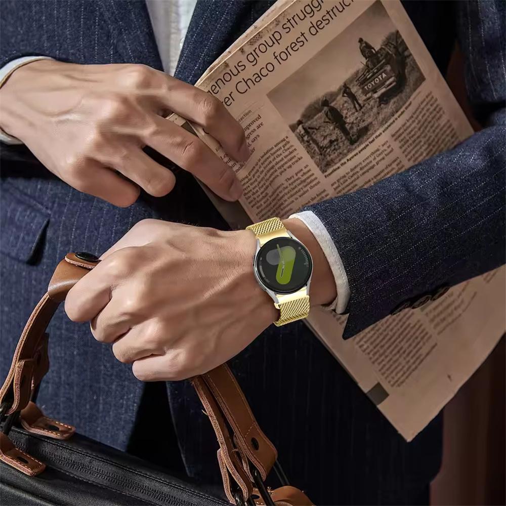 18mm Electroplating Milanese Watch Band for Garmin Venu 3S/Forerunner 265S/Vivomove 3S Stainless Steel Strap