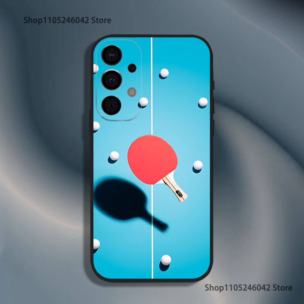 Table Tennis Racket Ping Pong Shockproof Phone Case For Samsung S25,S24,S21,S22,S23,S30,Ultra,S20,Plus,Fe,Lite,5G Black Cover