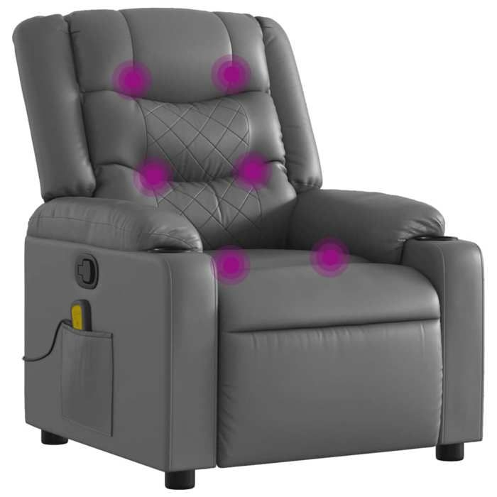 VidaXL Fauteuil de Massage Inclinable, Chaise avec Repose-pieds, Siège avec Dossier et Accoudoirs Salle de Séjour, Moderne, 374126