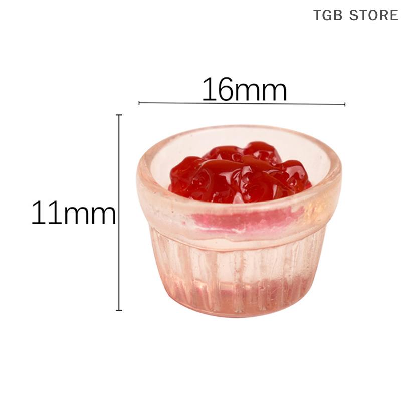 10Pcs Miniature Food Mini Strawberry Jam Mango Play Scene Decoration