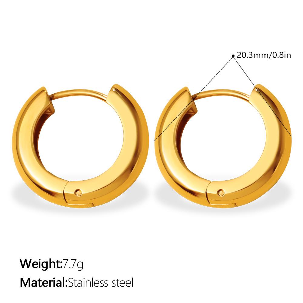 Niche versatile design geometric earrings women s simple glossy C-shaped earrings