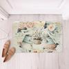 Cute Rabbit Carpet Kawaii Cartoon Bunny Rug for Boys Girls Lovely Animal Easter Rabbit Door Mat Non Slip Spring Flowers Bath Mat