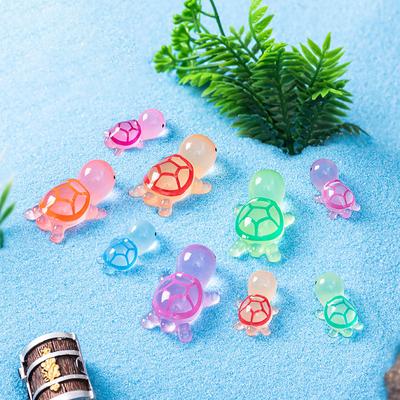 10Pcs Mini Luminous Turtle Home Decor Landscaping Resin Crafts Glowing Turtle Garden Fish Tank Miniatures Ornaments Decoration