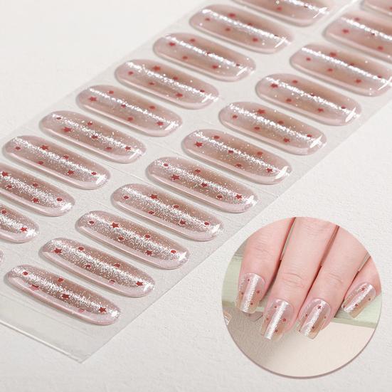 Tiras de Esmalte com Glitter com Lixa Fácil de Aplicar Remover Autoadesivas Unha Inteira Feminina Adesivo para Unhas Manicure Caseira Decoração DIY Nail Art Wrap