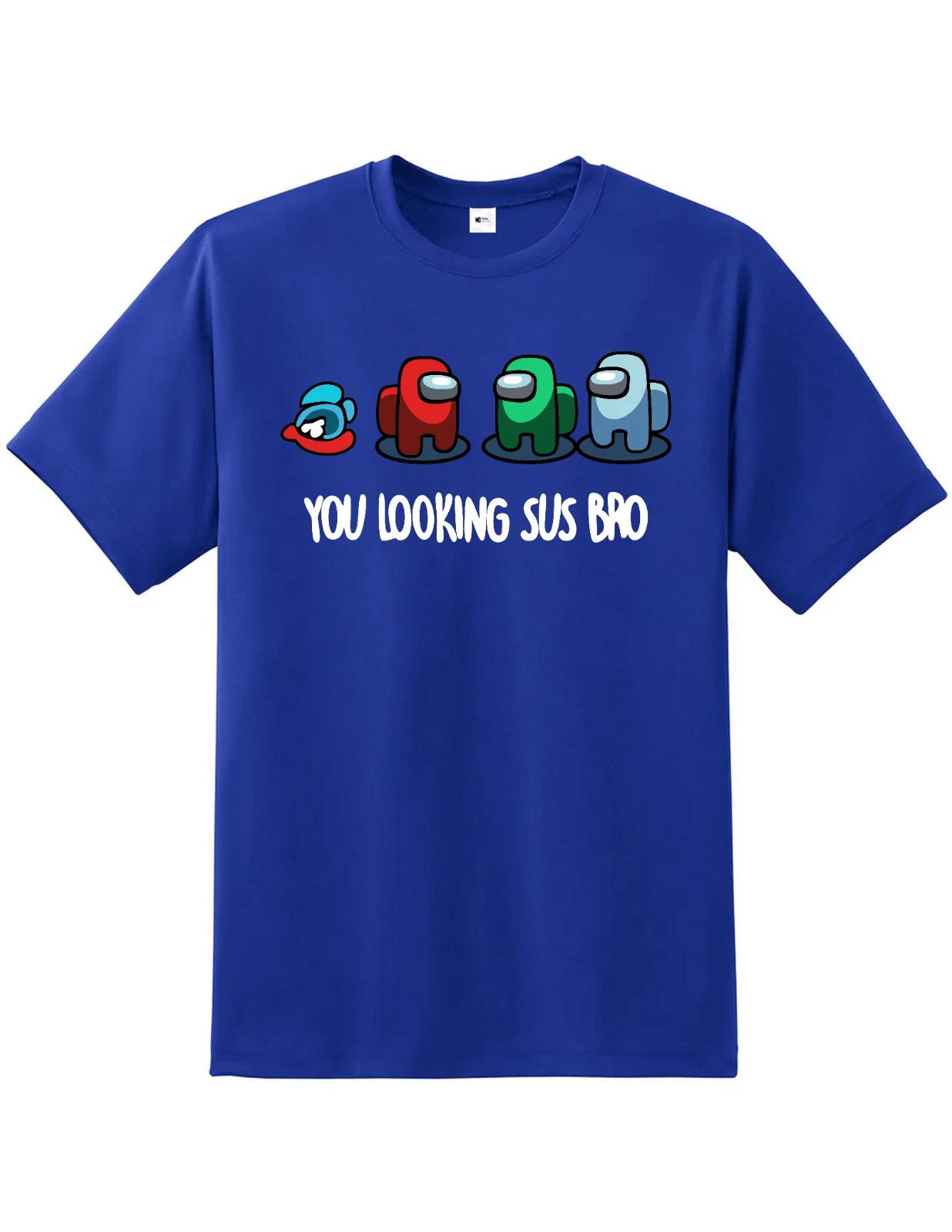 Among Us You Looking Sus Bro Adults T-Shirt Tee Top Gaming Gamer 2 S