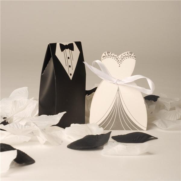 Buy 50 Pairs of Novelty Groom Tuxedo & Bridal Dress Shaped Wedding
