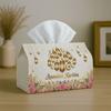 1pc Ramadan Eid Decorative Party Tissue Box, Featuring an Elegant Islamic Floral Design In White. This Multifunctional Tissue Holder Resembles a Lante