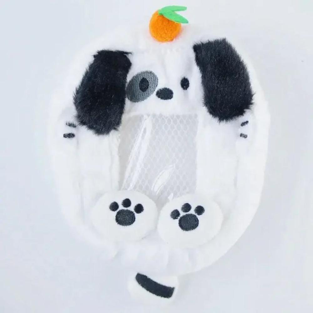 

with Keychain Pendant Red Panda Plush Photocard Holder Dog Puppy ID Card Cover Girl Style B