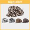 Vintage Leopard Print Eightsided Hat With Adjustable Sun Protection For Spring And Fall