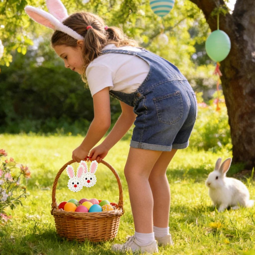 DIY Button Rabbit Handmade Crafts Kit Easter Bunny Carrot Egg Pendant Making Set For Beginners DIY Button Decoration Accessories