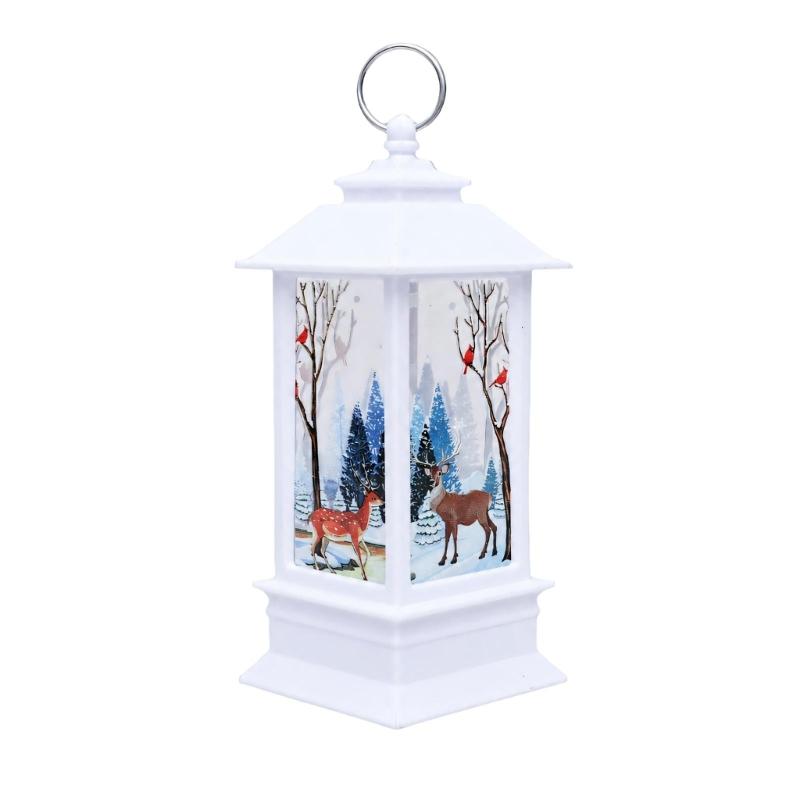 Christmas Party Lantern, Compact ABS Lighted Holiday Ornament for Mantel Tabletop Bookshelf and Shop Window Styling