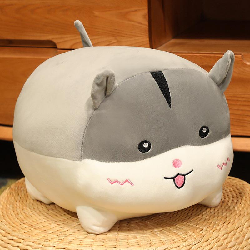 Gray Cross-Border Plush Hamster Cushion: Soft Decompression Backrest Toy Doll 40cm