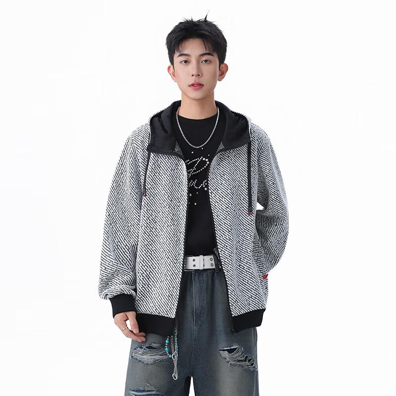 

ТОМ АДАМ Шикарный кардиган с капюшоном в стиле колор-блок 8XL