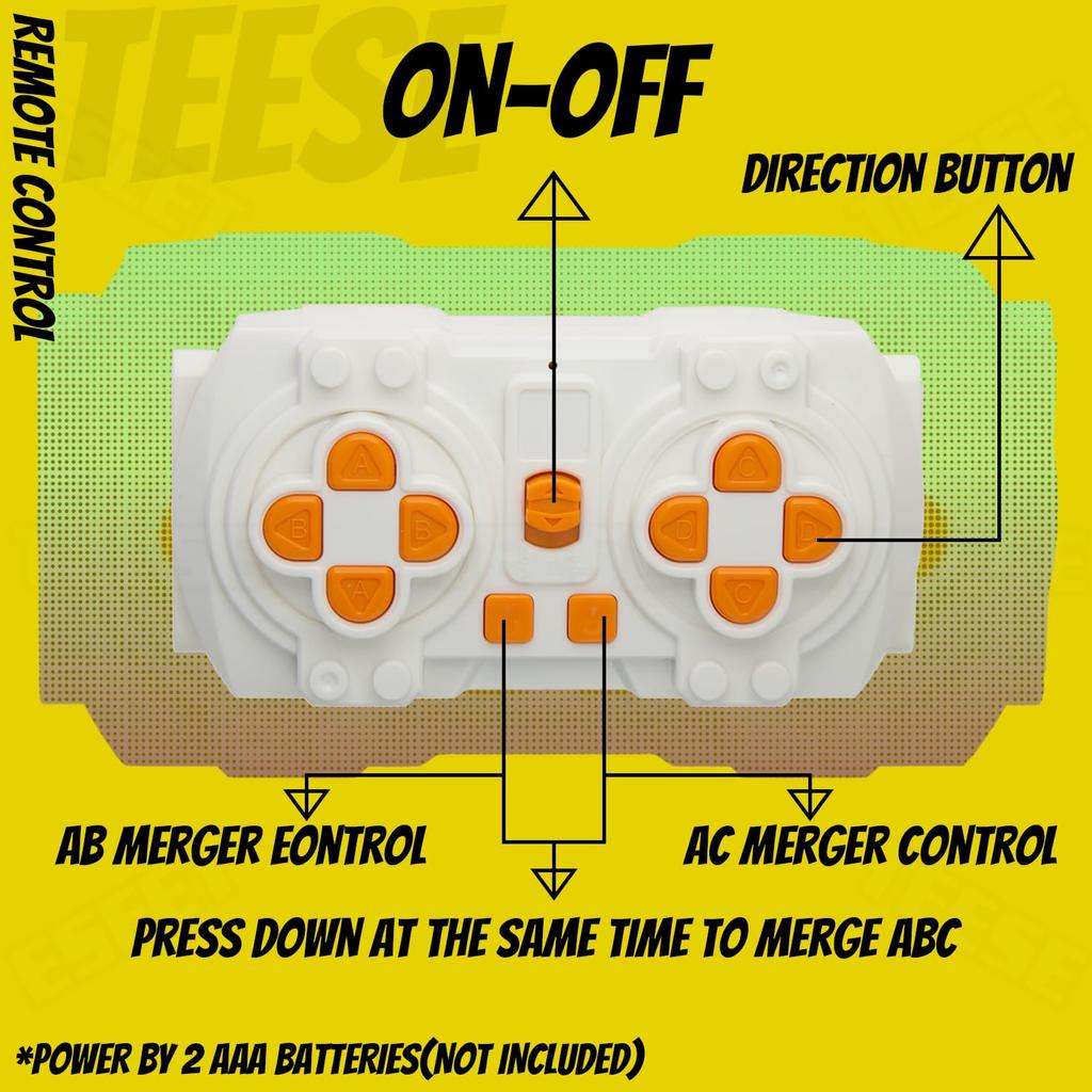 TEESE 4 Piece Technic Electric Machine Set with Electric Remote Control, Box, Compatible with Lego Technic Parts