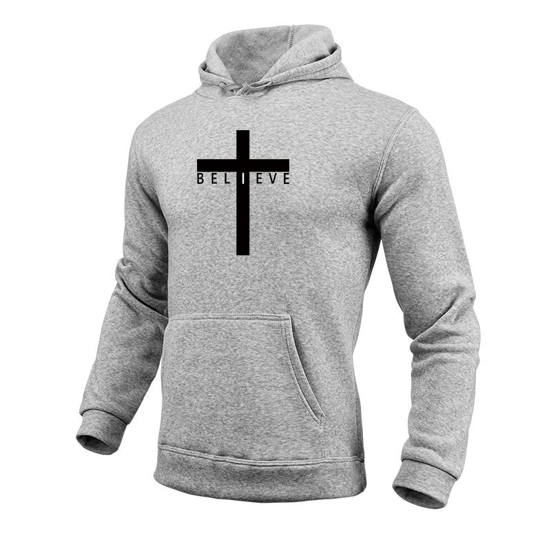 2025 Hot Sale Men's Cross Printed Hoodies All Season Daily Casual Sport Hooded Sweatshirts Male Home Outdoor Comfort Fashion Top