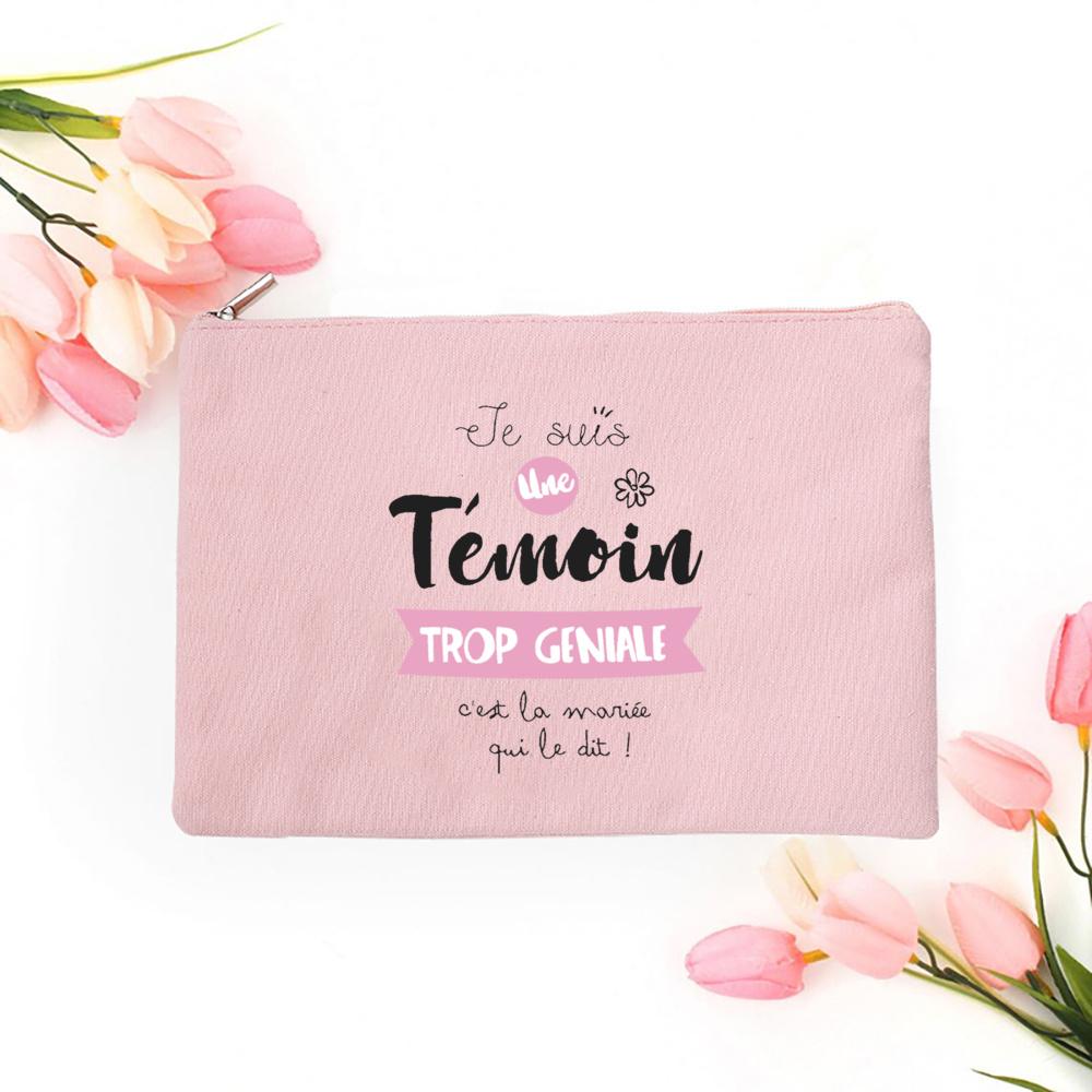 Do You Want To Be My Witness French Print Makeup Bag Female Neceser Toiletry Storage Linen Zipper Bags Wedding Gift for Witness