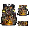 Kids Dinosaur Backpack Set Elementary School Oxford Fabric Ergonomic Back Support Breathable Lightweight 3-Piece Kit