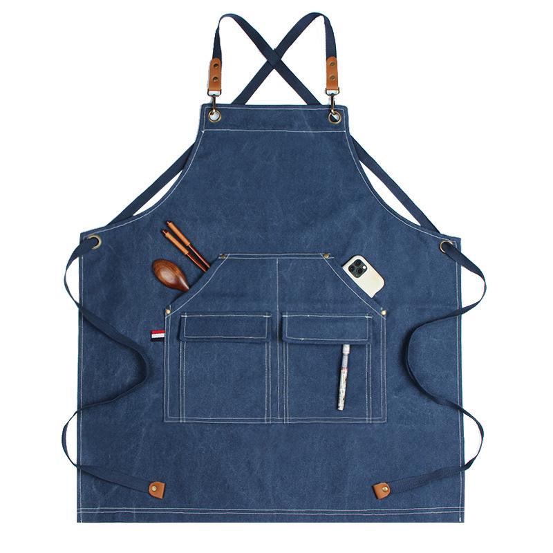 Customizable Canvas Apron for Gardening, Electricians, Carpenters, Barbers, and Coffee Shop Workwear