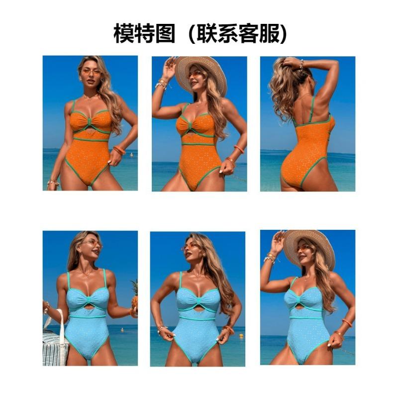 Costume da bagno intero sexy tinta unita da donna Stile europeo