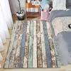 Vintage Wood Grain Area Rug Distressed Rustic Floor Mat Non Slip Washable Retro Carpet for Living Room Bedroom Minimalist