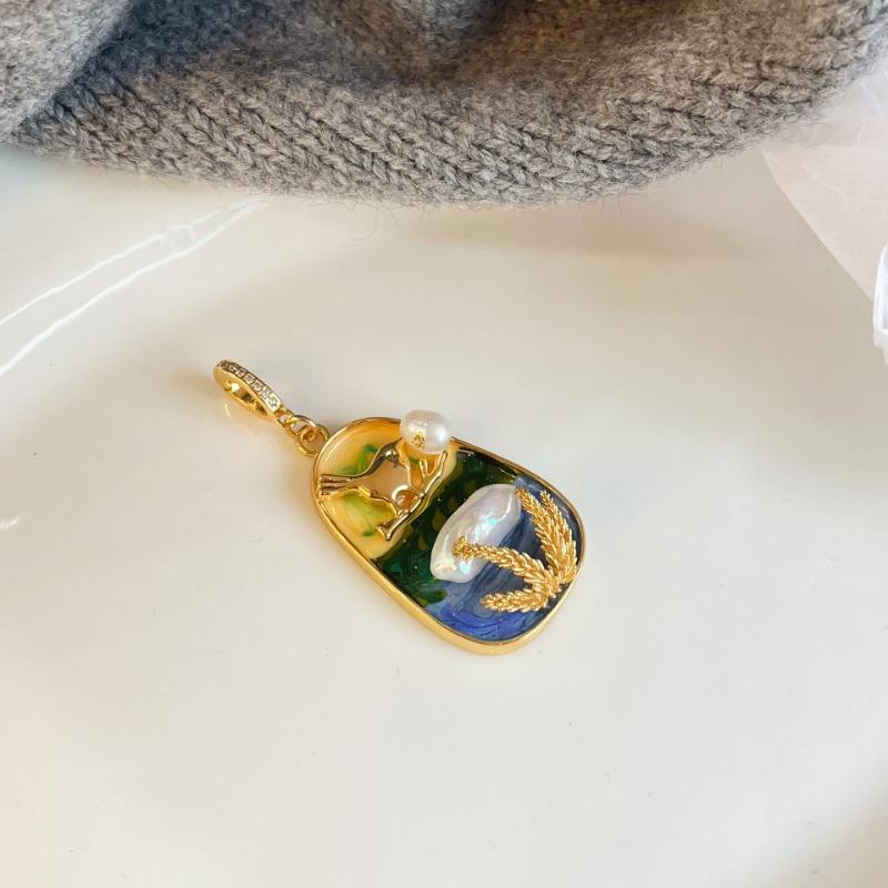 NALA Nala original design drip glaze painted necklace pendant single pendant without chain niche versatile universal clasp pendant
