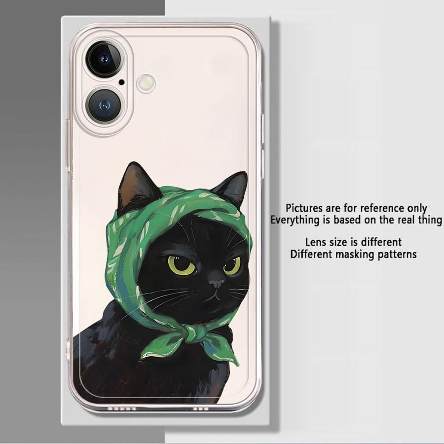 Cartoon Cat Soft Phone Cover Case for iPhone 17 Pro Max Air 7 8 16 11 14 Plus XS Max XR 12 Mini 15 13 Pro