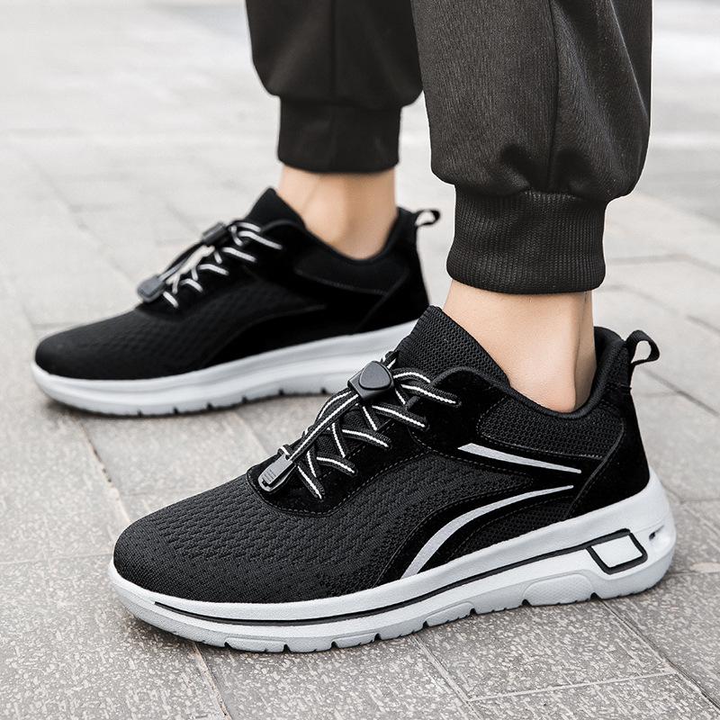 

Summer new models the elderly walking shoes mom and dad sports running shoes elastic buckle free lace-up breathable mesh shoes 39
